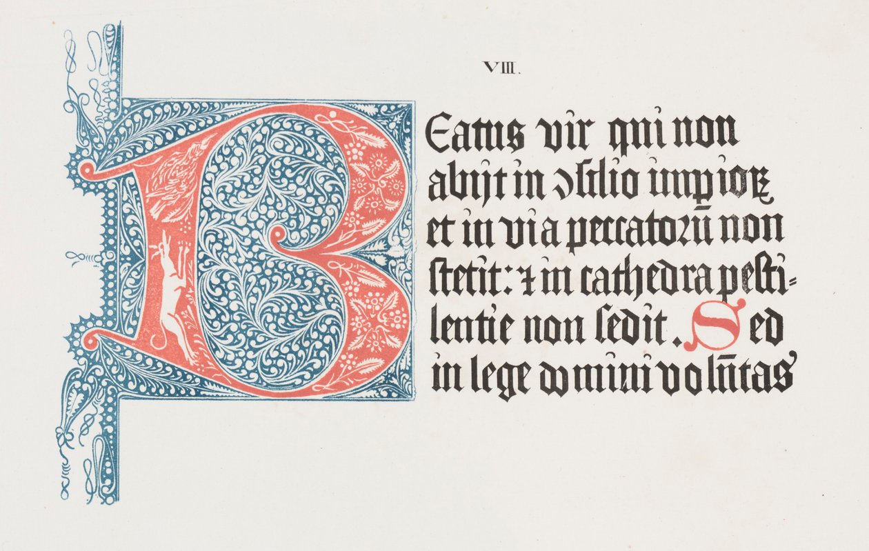 Kunst van de Lithografie: Psalter - Beginletter B, Plaat VIII door Alois Senefelder