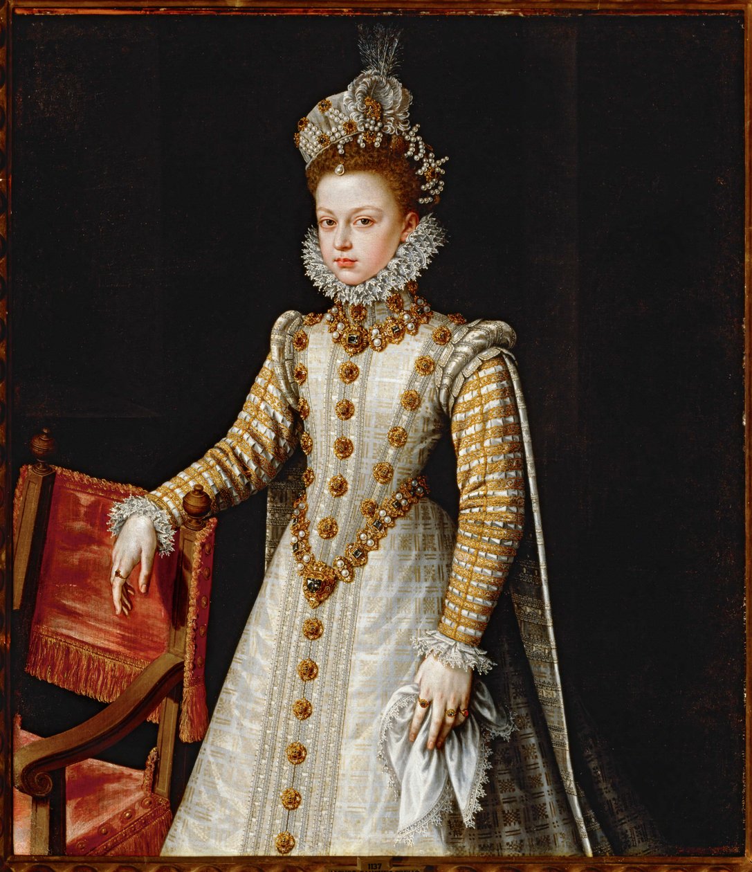 Infanta Isabella Clara Eugenia, dochter ... (schilderij op doek) door Alonso Sánchez Coello