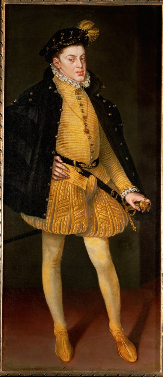 Kind Don Carlos, zoon van Filips II en zijn eerste vrouw en nicht Maria van Portugal ... (schilderij op doek) door Alonso Sánchez Coello