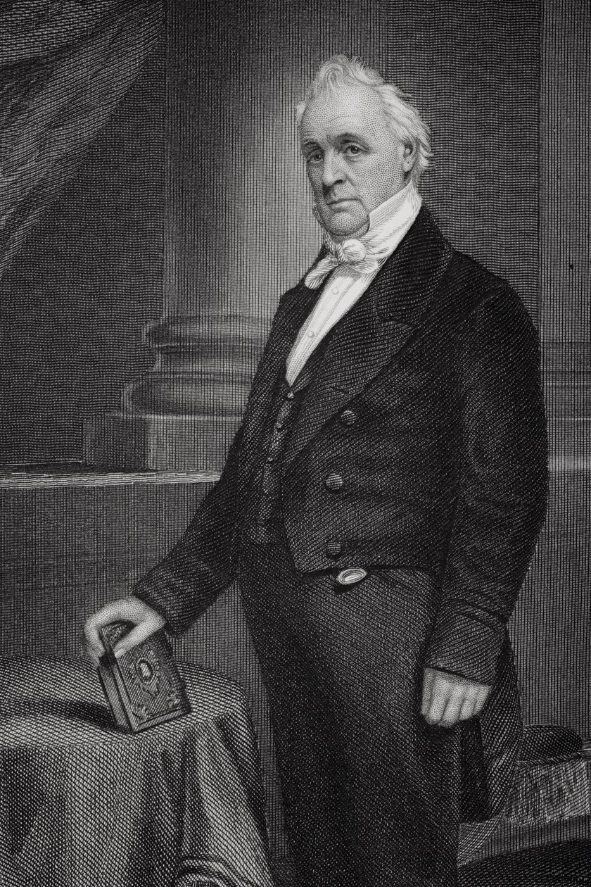 Portret van James Buchanan (1791-1868) (detail) door Alonzo Chappel