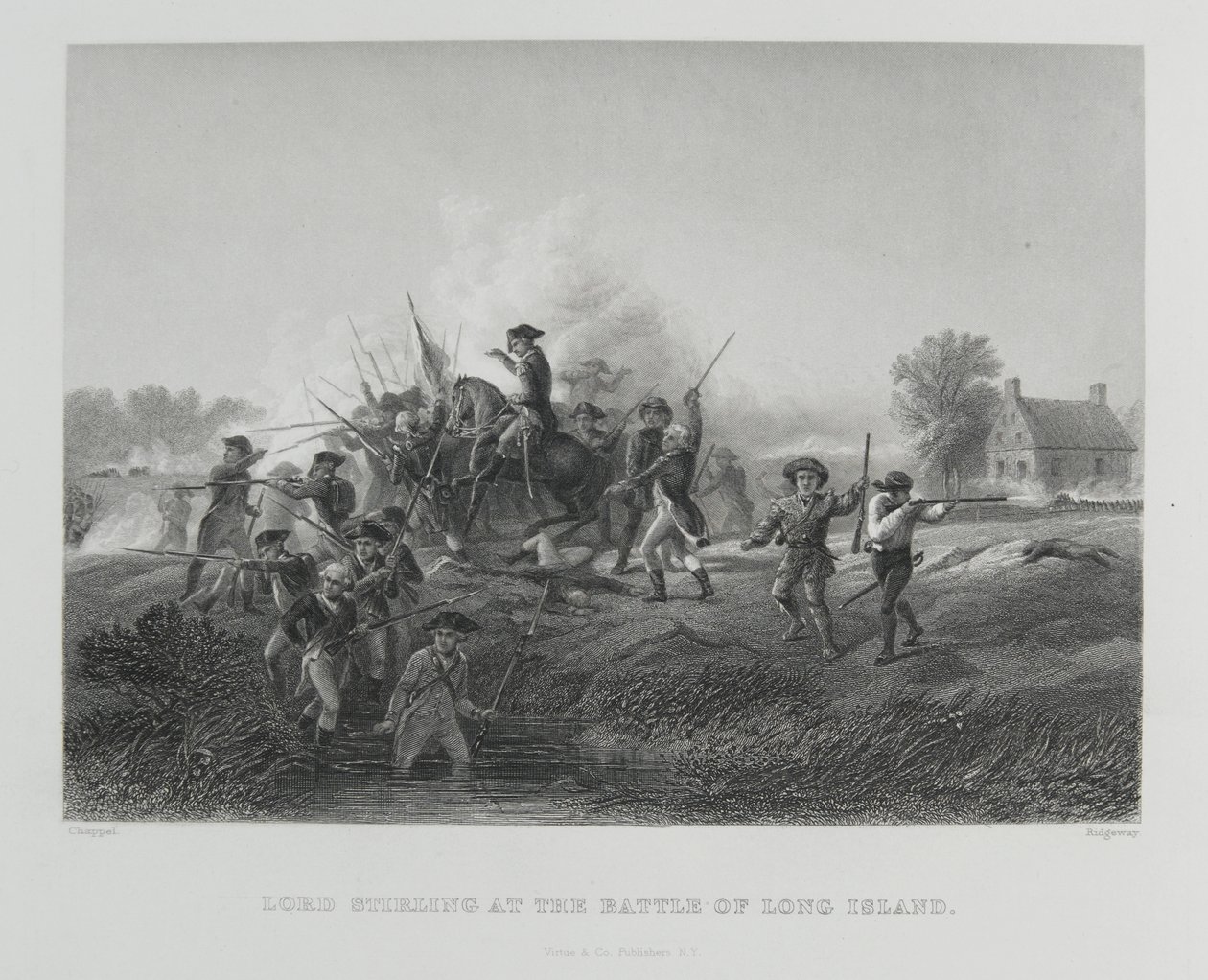 Lord Stirling bij de Slag om Long Island, 1776 door Alonzo Chappel