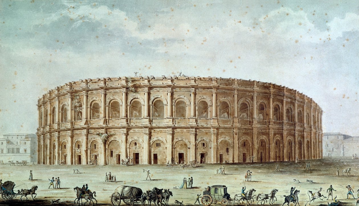 Uitzicht op het Romeinse Amfitheater door Alphonse de Seynes