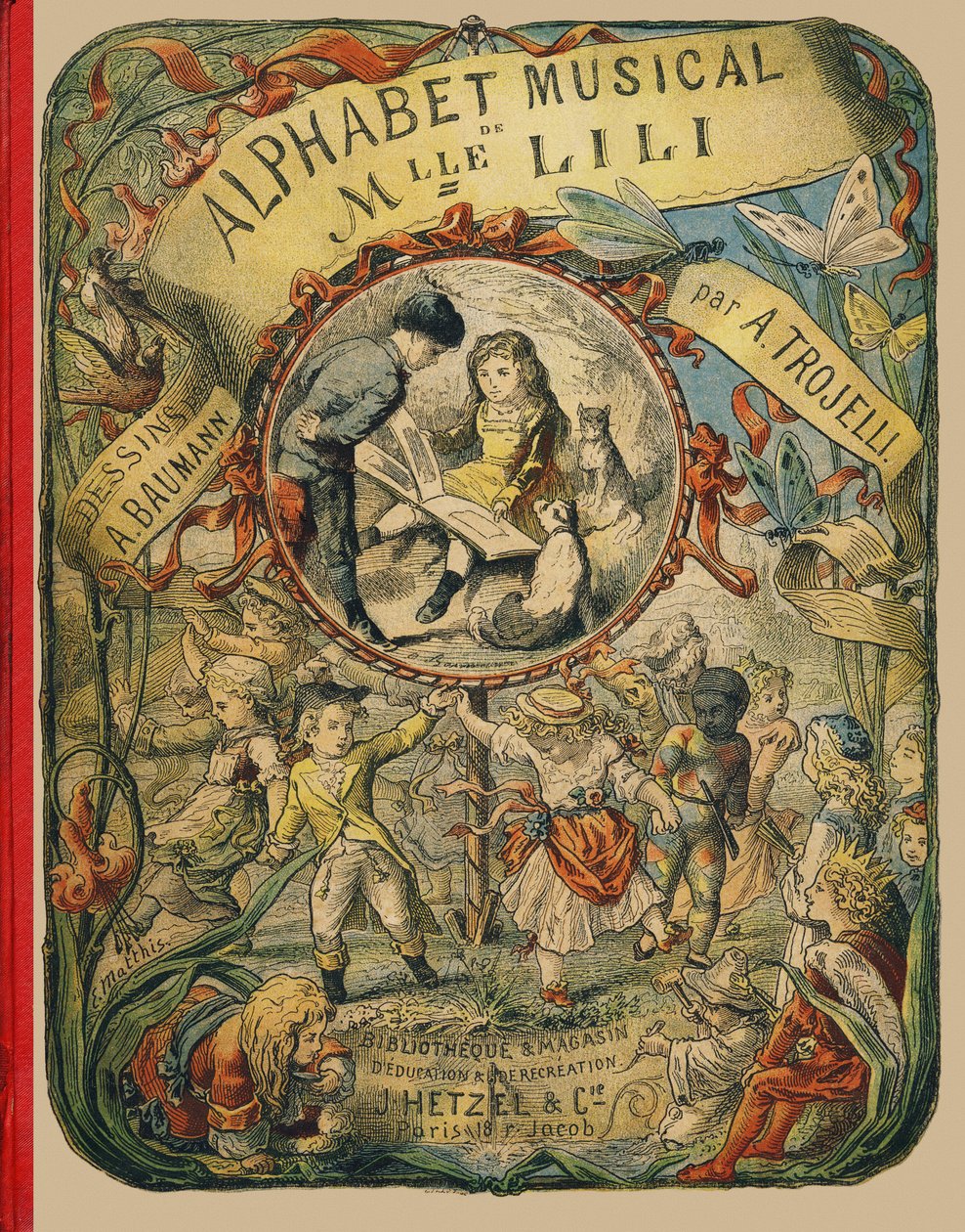 Omslag - Gravure uit het Muzikale Alfabet van Juffrouw Lili door Alphonse Victor Baumann