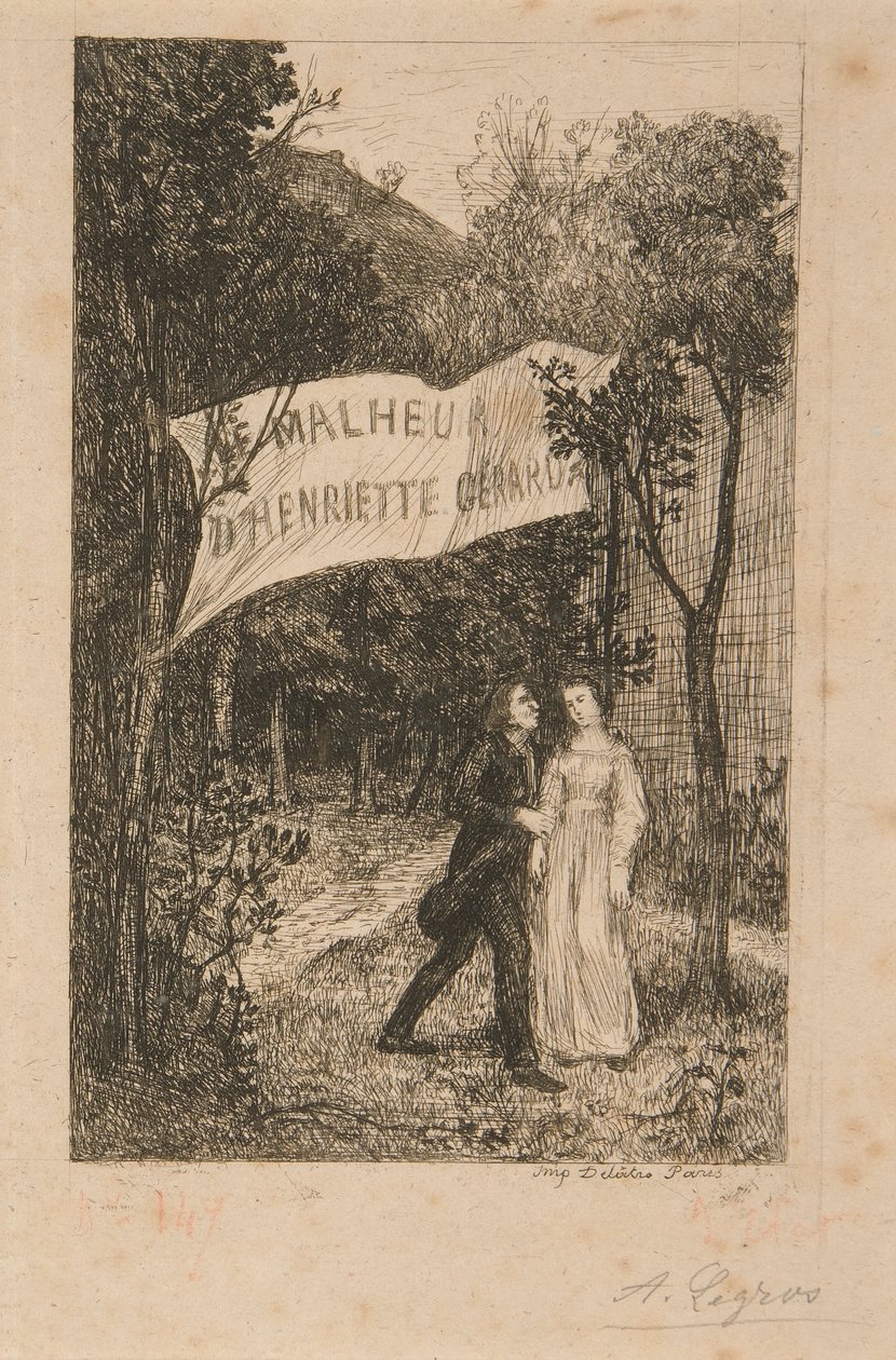 2 Illustraties voor Le Malheur d door Alphonse Legros