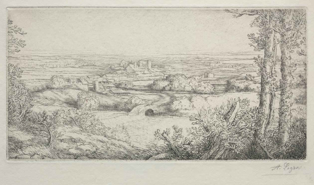 Een vallei in Bourgondië door Alphonse Legros