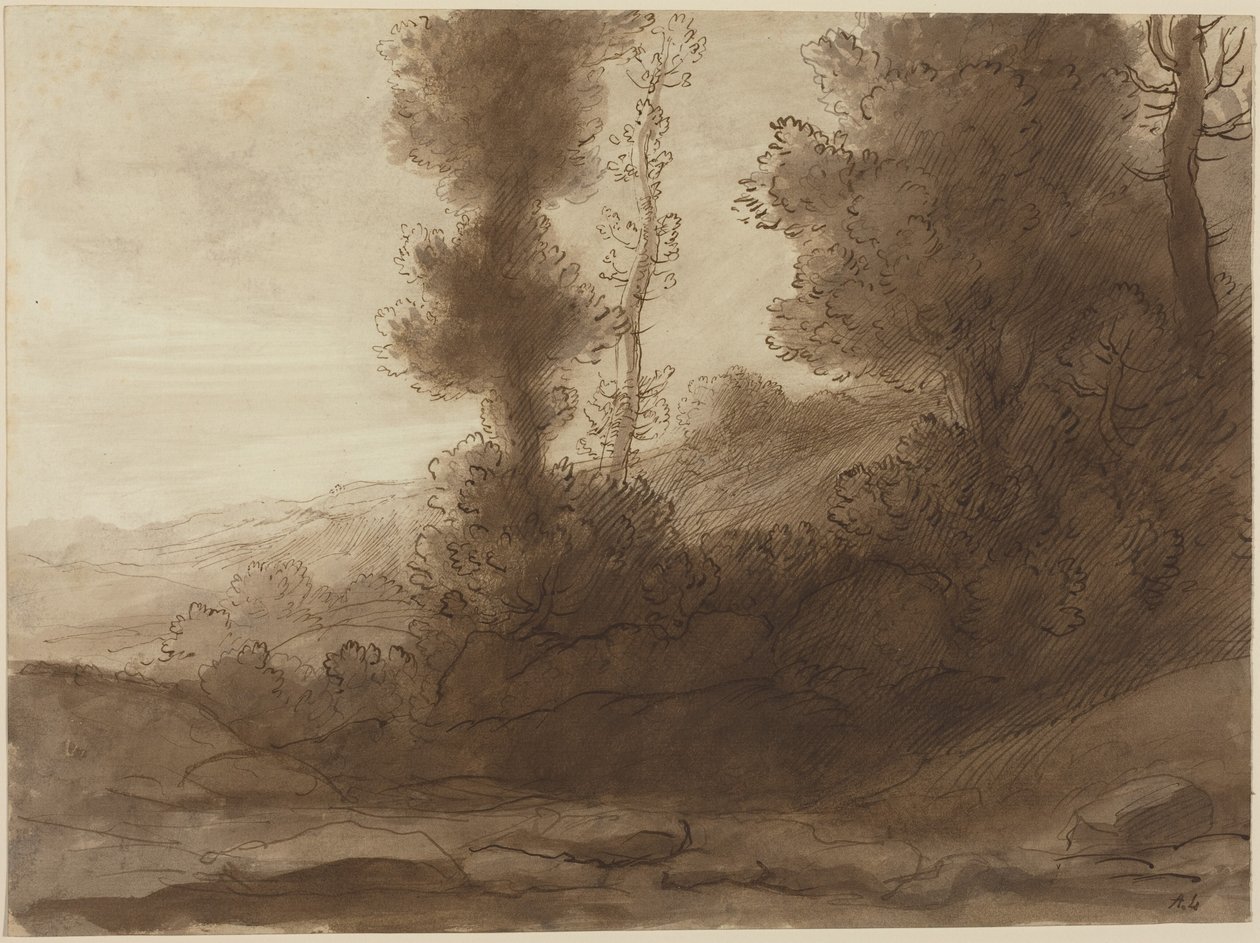 Aan de voet van de heuvel door Alphonse Legros