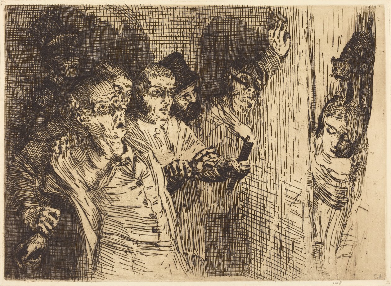 Black Cat (De zwarte kat) door Alphonse Legros