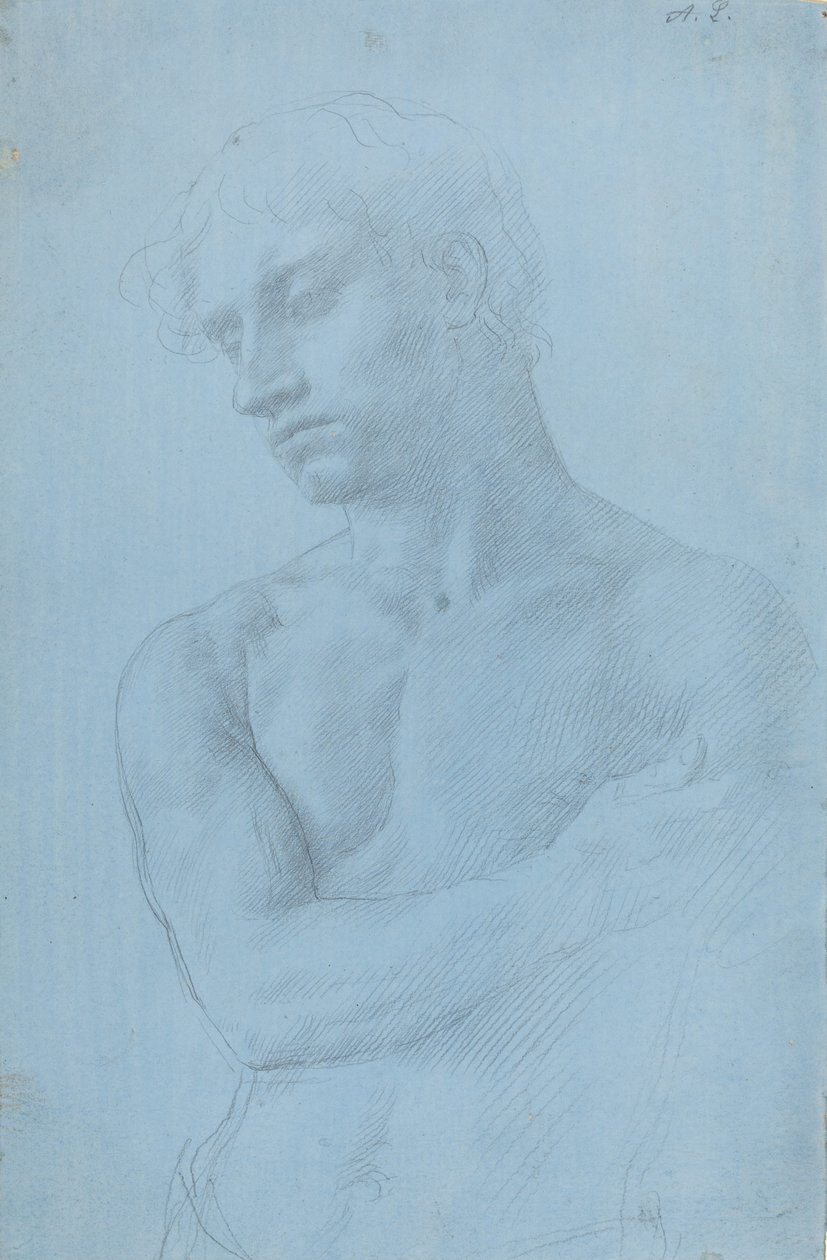 Borstbeeld van naakte man door Alphonse Legros