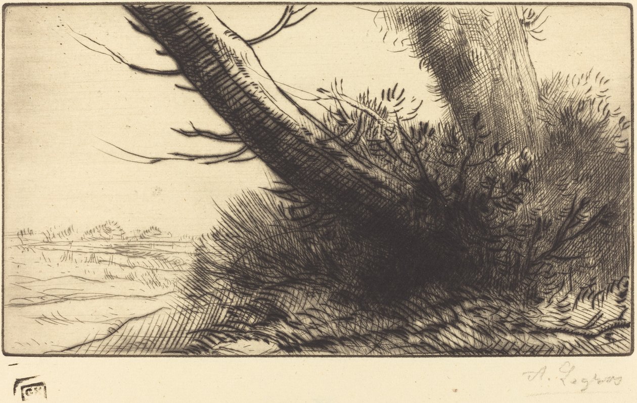 Hoek van een pad door Alphonse Legros