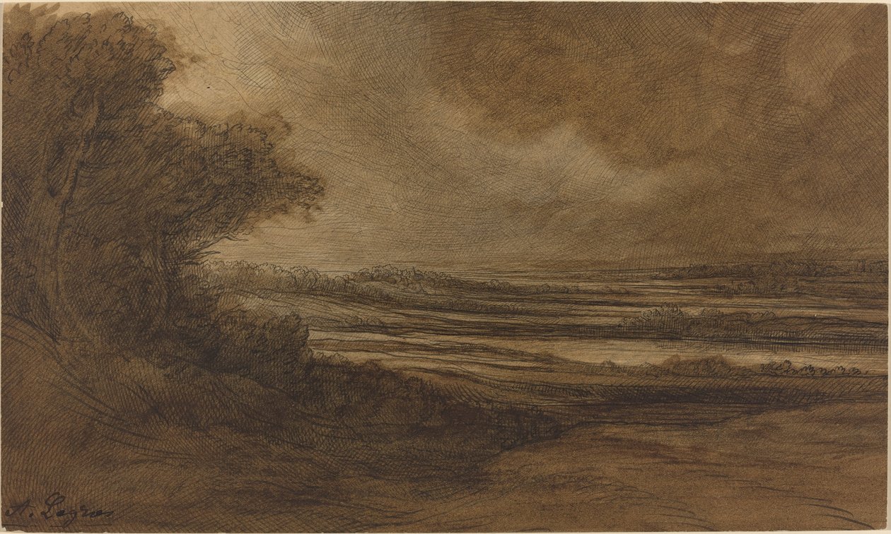 Platteland van Bourgondië door Alphonse Legros