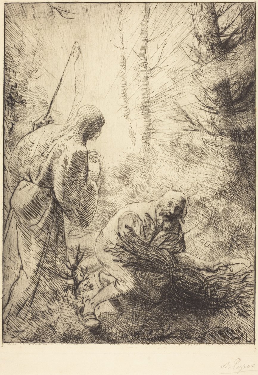 De dood en de houthakker, 2e plaat (La mort et le bucheron) door Alphonse Legros