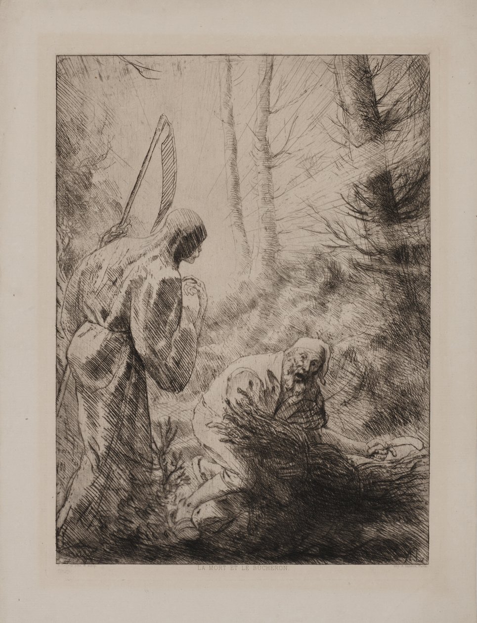 De dood en de houthakker door Alphonse Legros