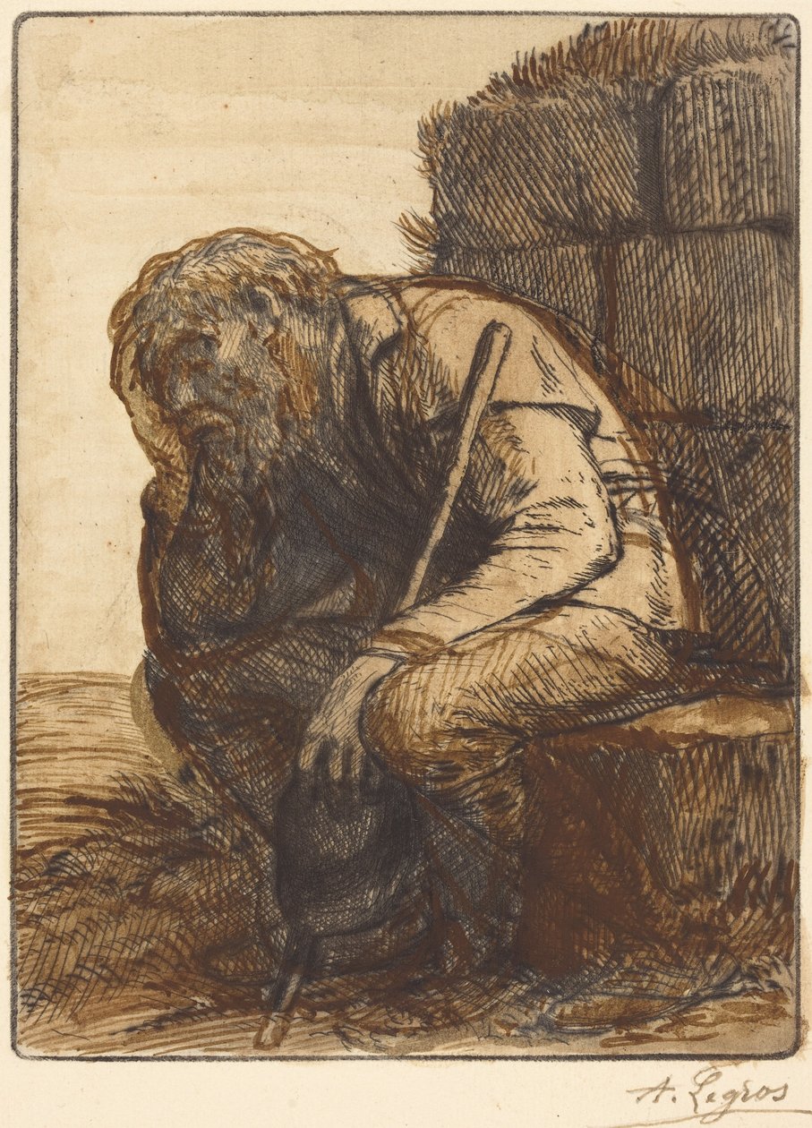 De wanhopige man (Le désespéré) door Alphonse Legros