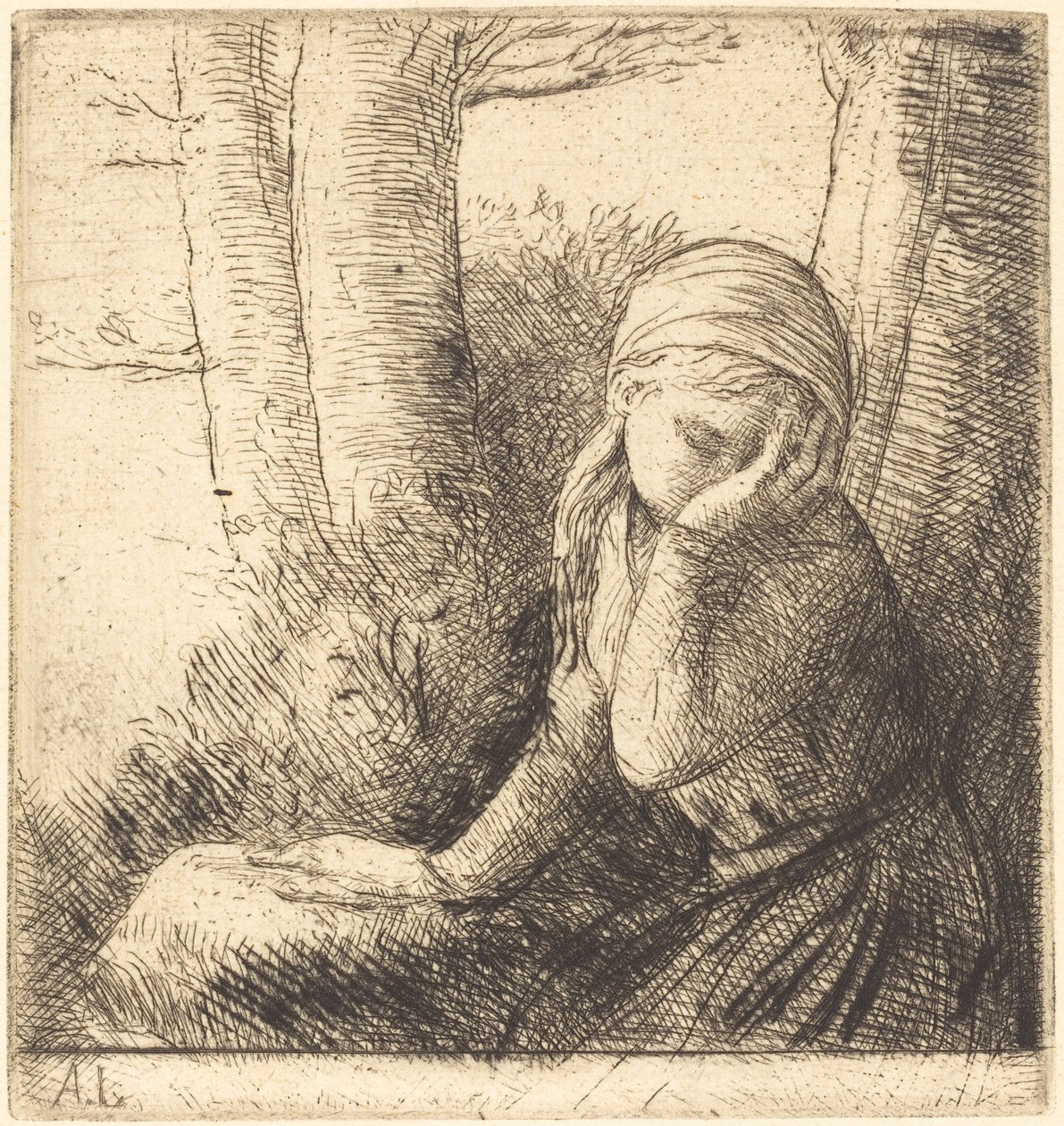 Wanhopig Jong Meisje (La jeune désespérée) door Alphonse Legros