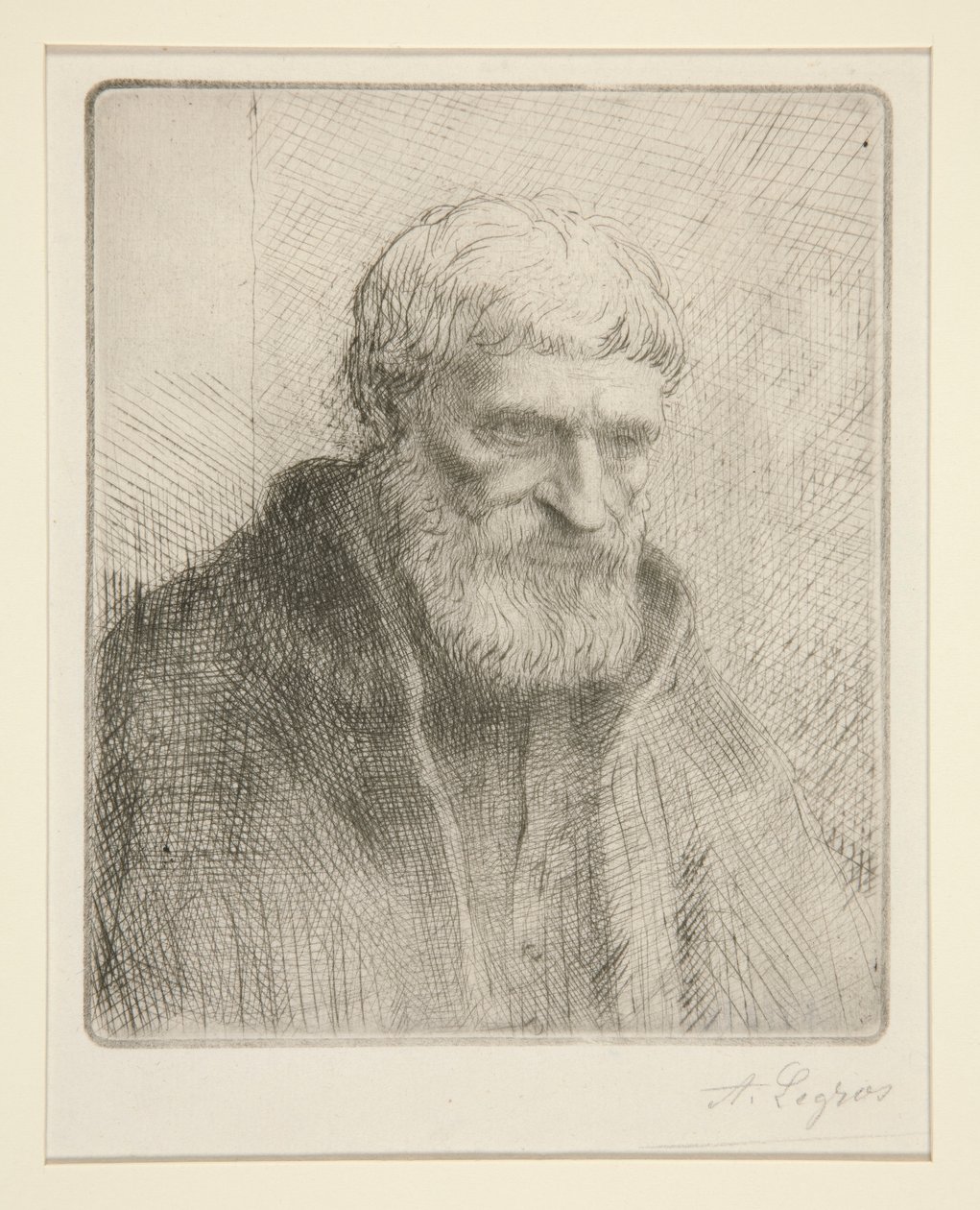 Studie van een oude man door Alphonse Legros