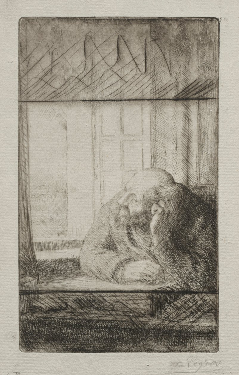 Avond bij het raam door Alphonse Legros
