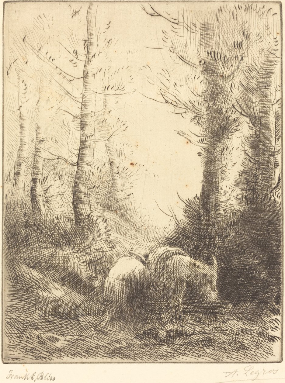 Boer en zijn ezel door Alphonse Legros
