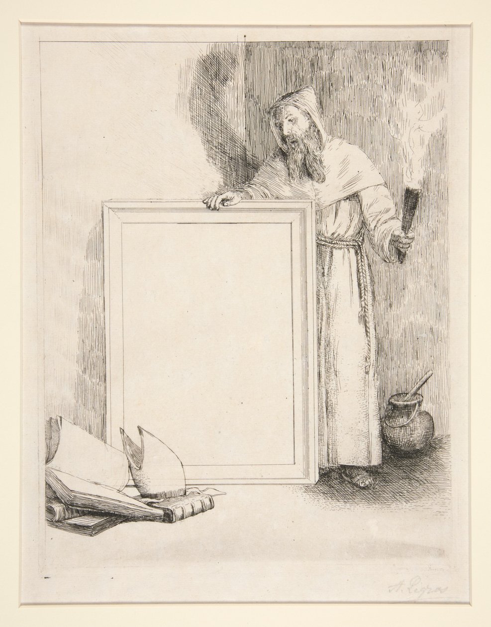 "Vijftig afbeeldingen van 10 etsen" (Titelpagina van de serie, uitgegeven door Marseille Holloway) door Alphonse Legros