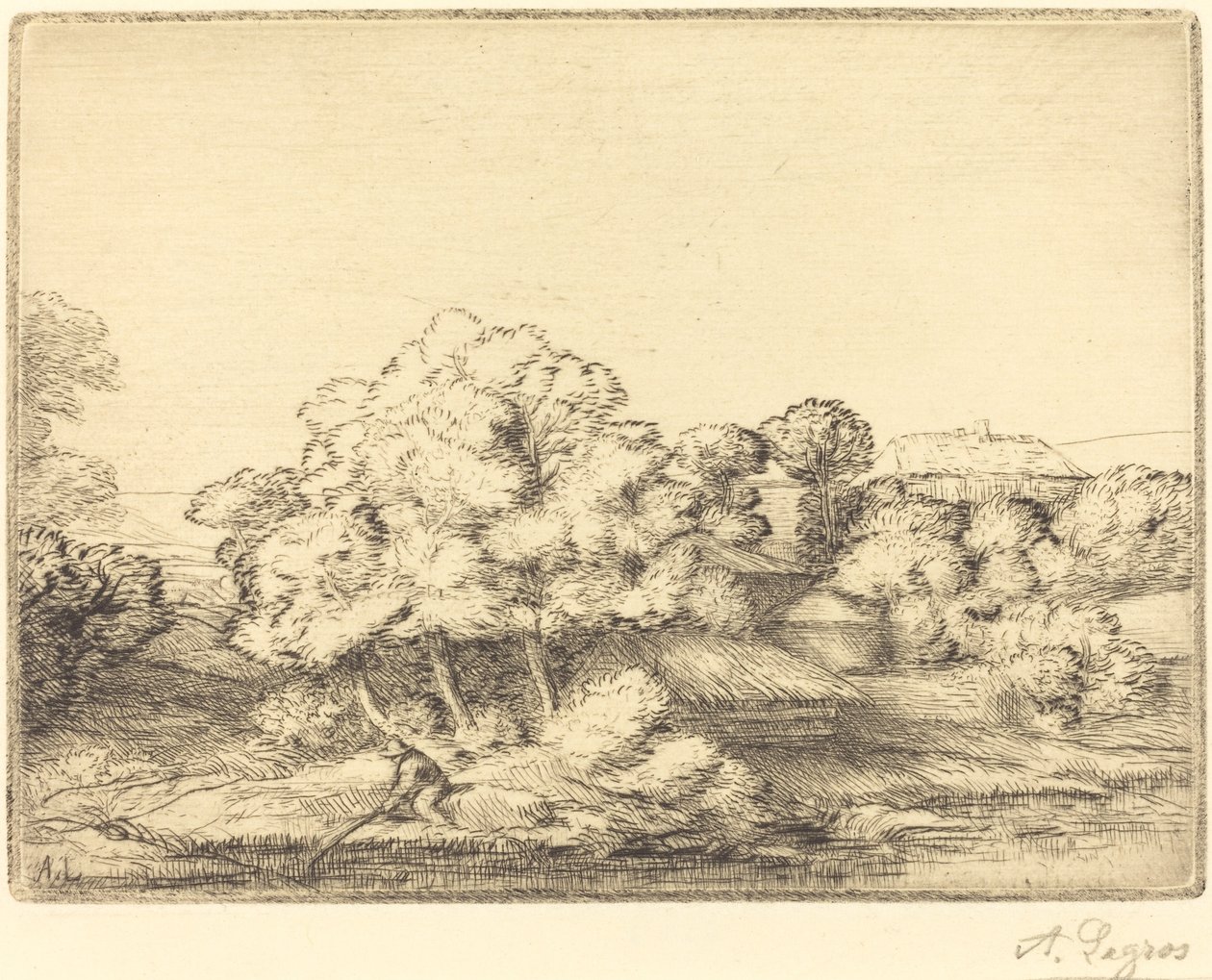 Dorp bij het Meer door Alphonse Legros