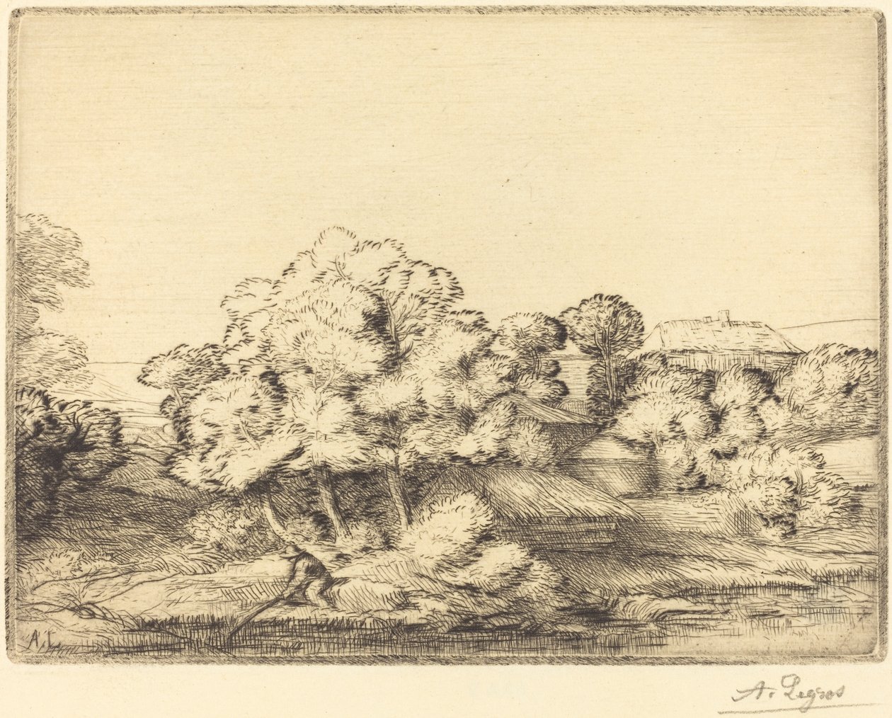 Dorp bij het Meer door Alphonse Legros
