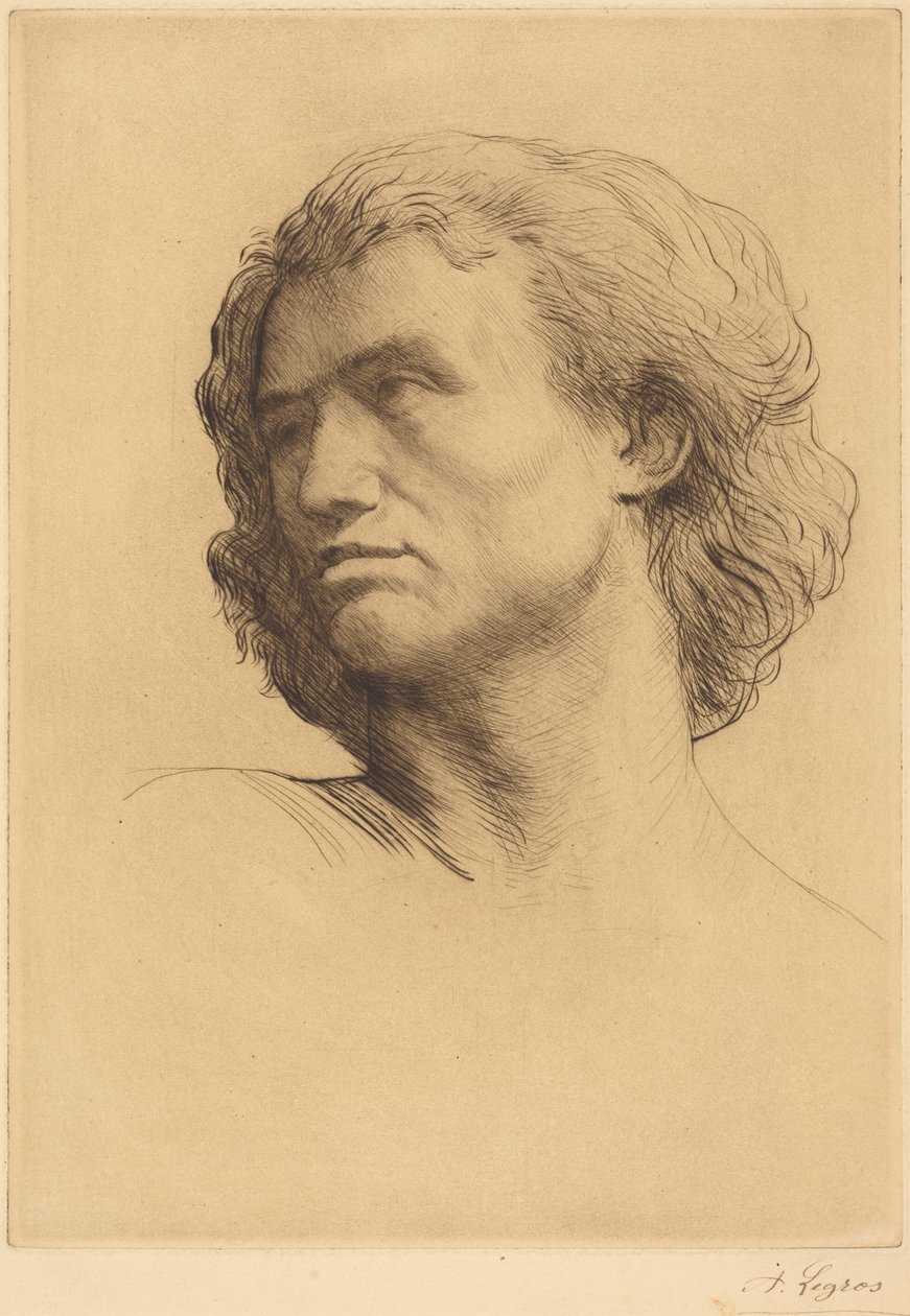 Hoofd van een man door Alphonse Legros