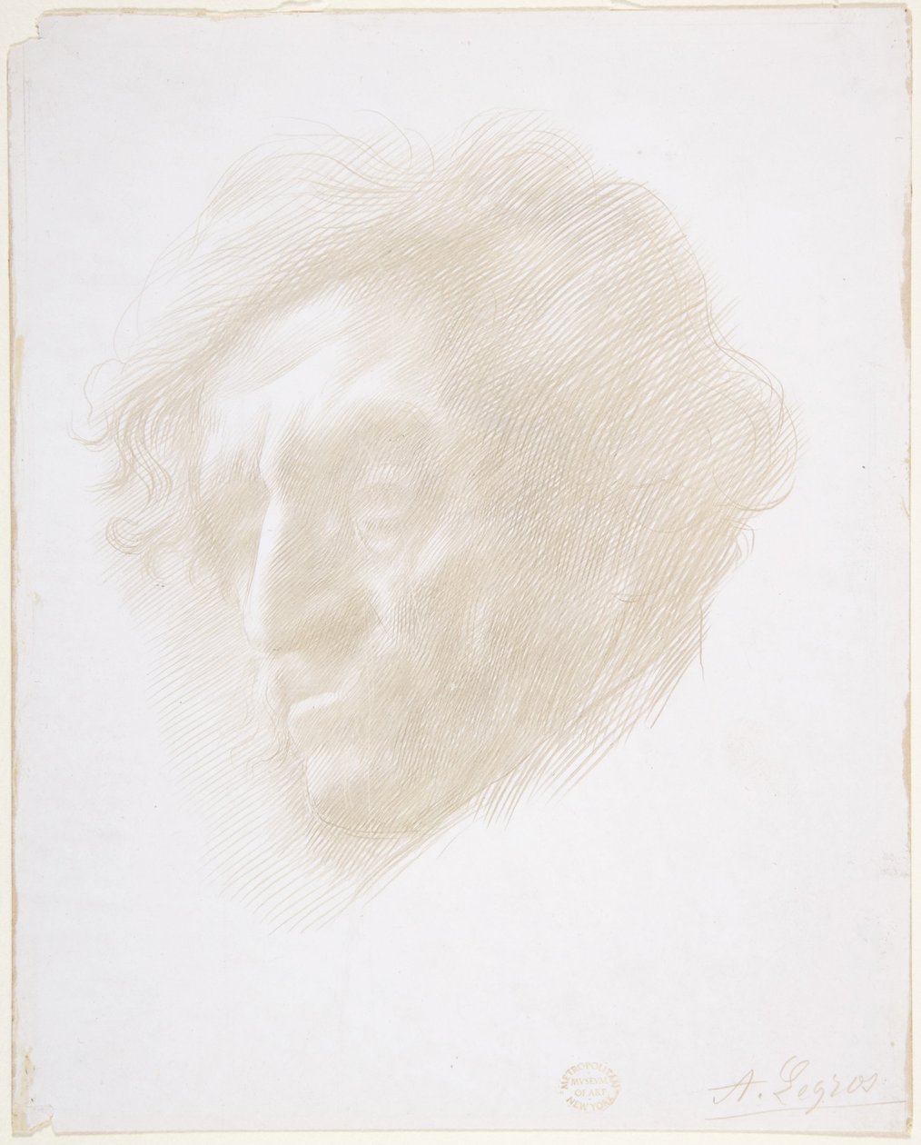 Hoofd van een man door Alphonse Legros