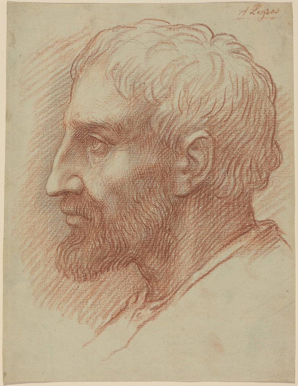 Hoofd van een man door Alphonse Legros