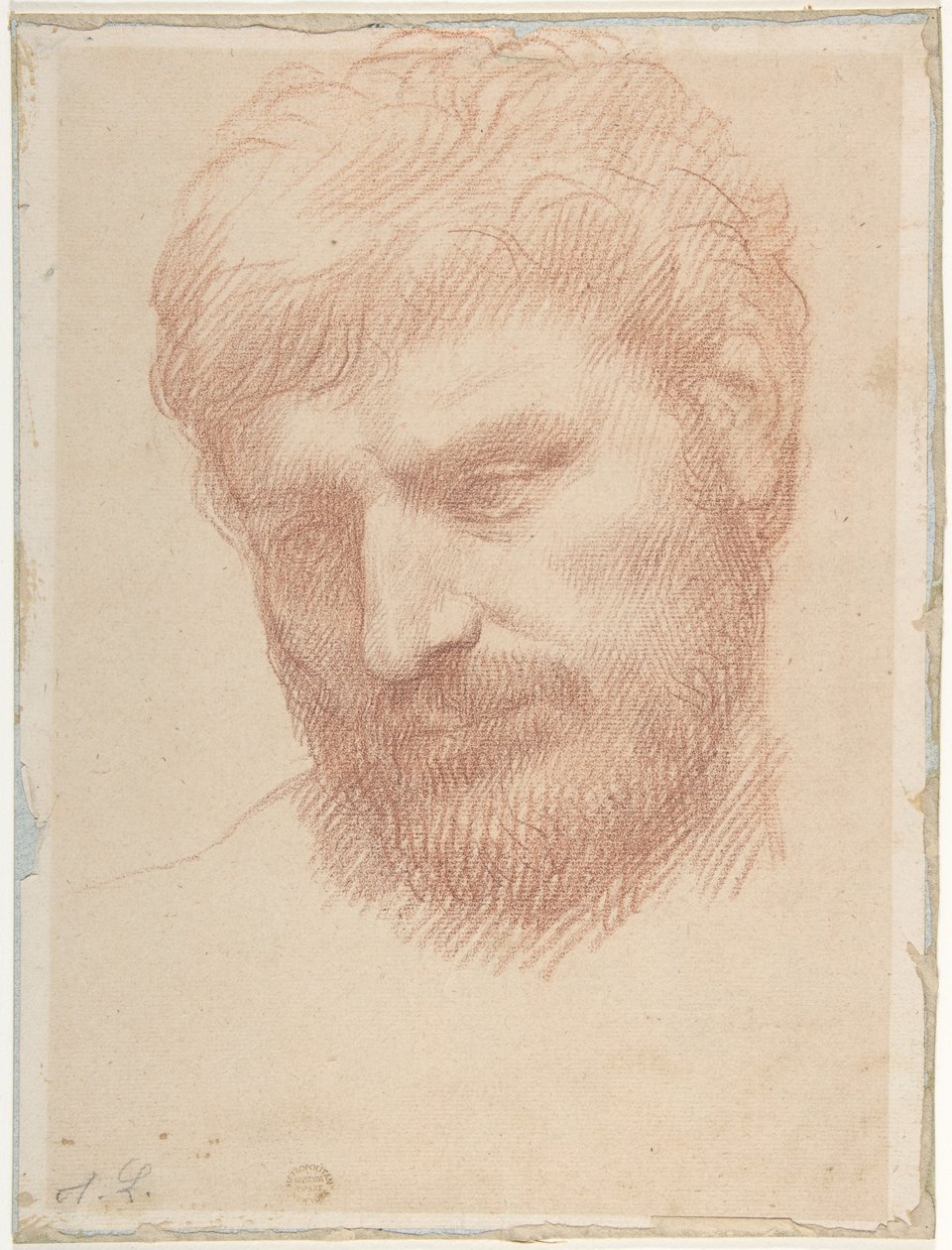 Hoofd van een man door Alphonse Legros