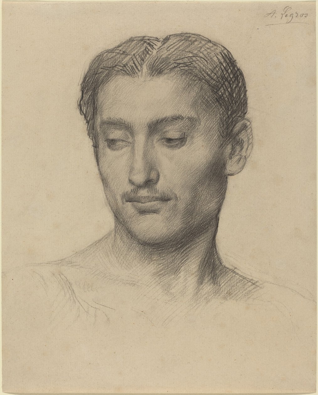 Hoofd van een Jonge Man door Alphonse Legros