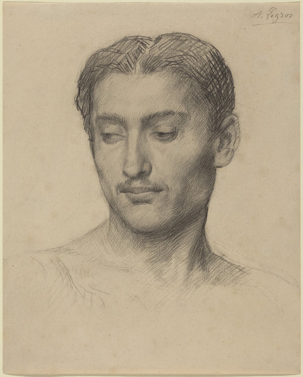 Kop van een jonge man door Alphonse Legros
