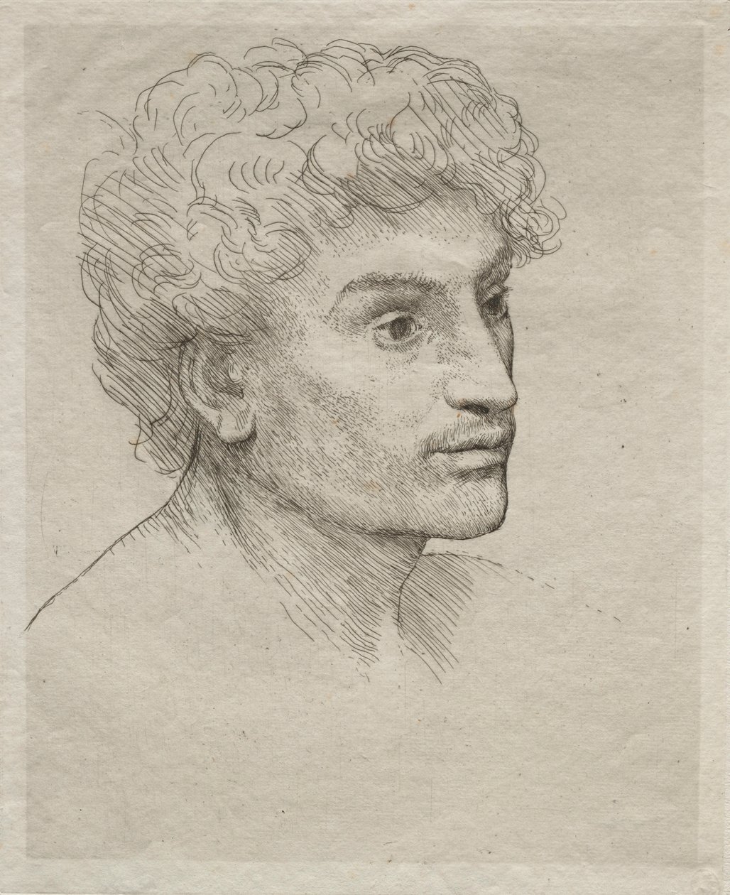 Hoofd van een jonge man door Alphonse Legros