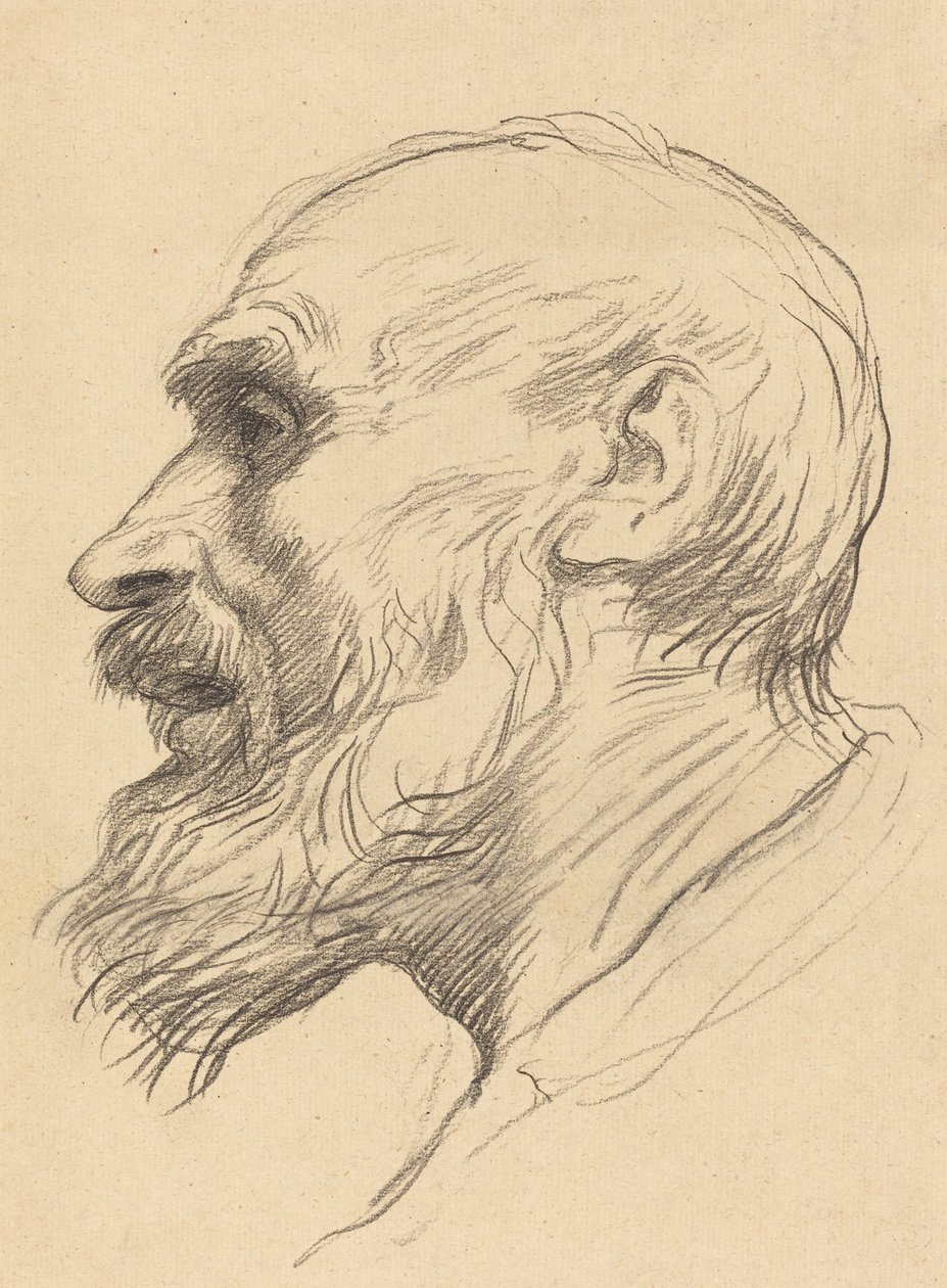 Hoofd van een Oude Man door Alphonse Legros