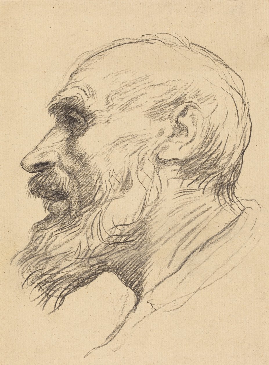 Hoofd van een oude man door Alphonse Legros