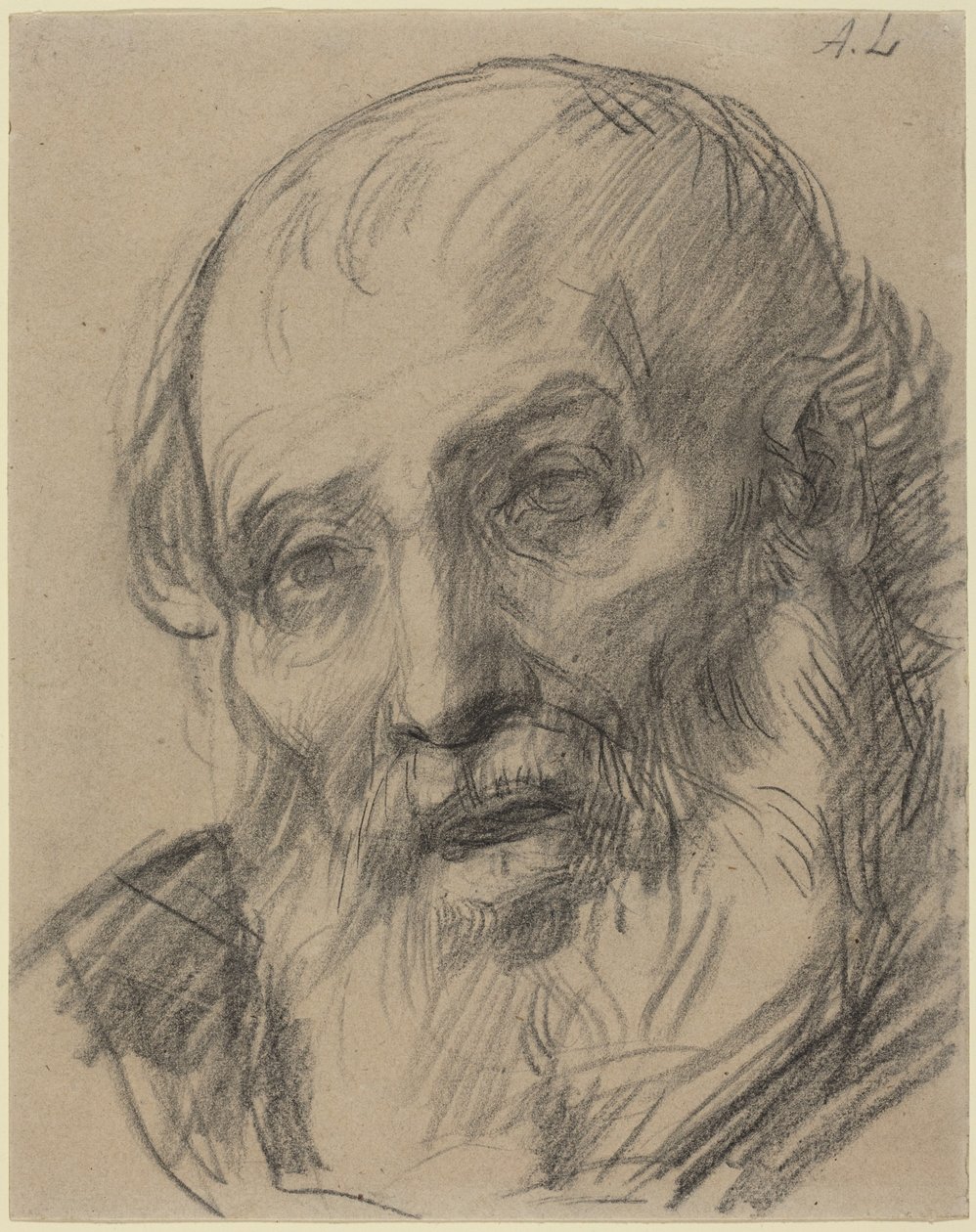 Hoofd van een oude man door Alphonse Legros