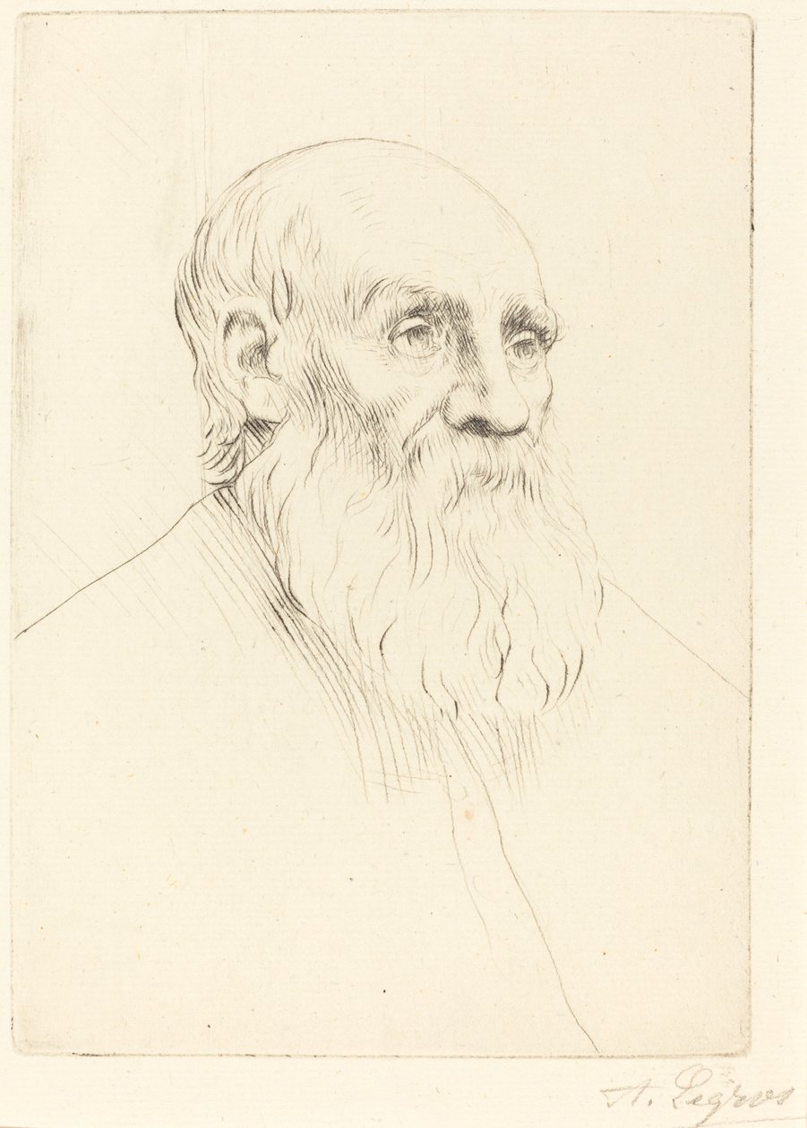Hoofd van een Oude Man Etude de tete door Alphonse Legros