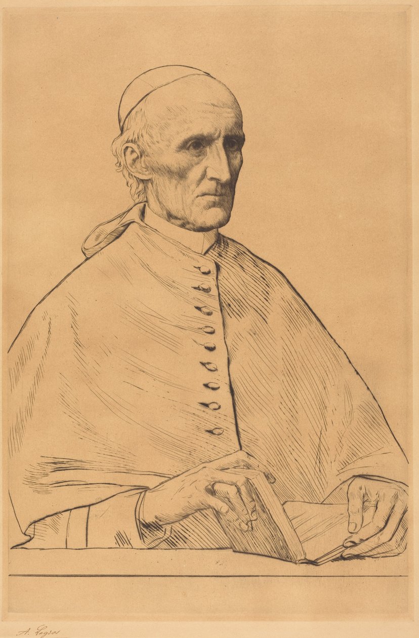 Zijne Eminentie kardinaal Manning, 1e plaat door Alphonse Legros