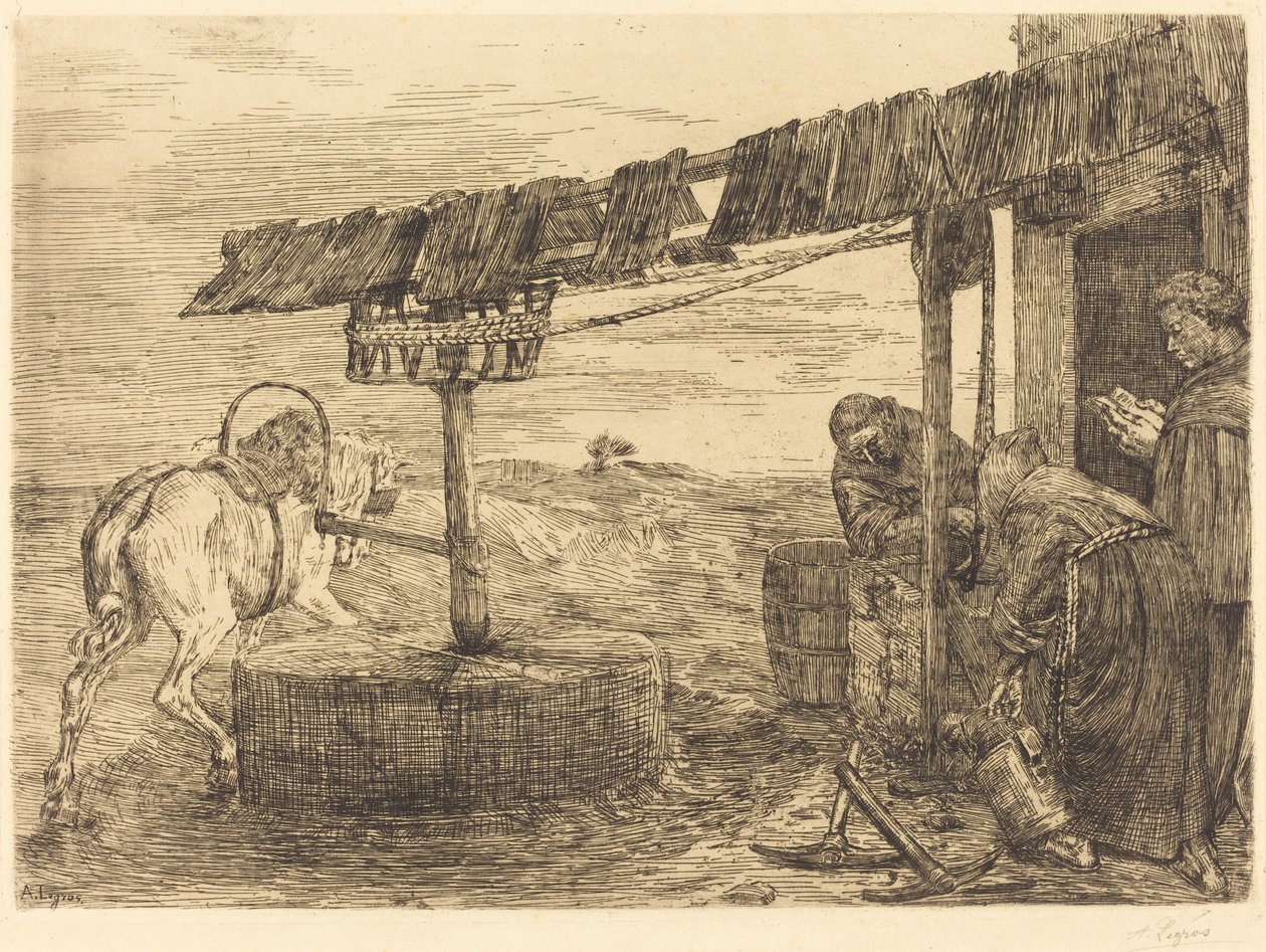 Paardgedreven Molen, waarschijnlijk 1869 door Alphonse Legros