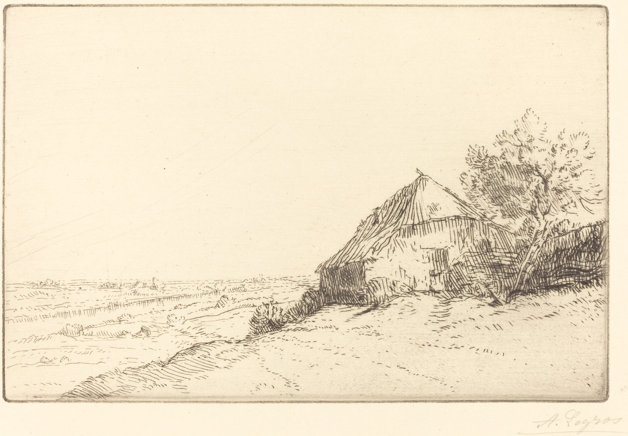 Hut op een heuvel door Alphonse Legros