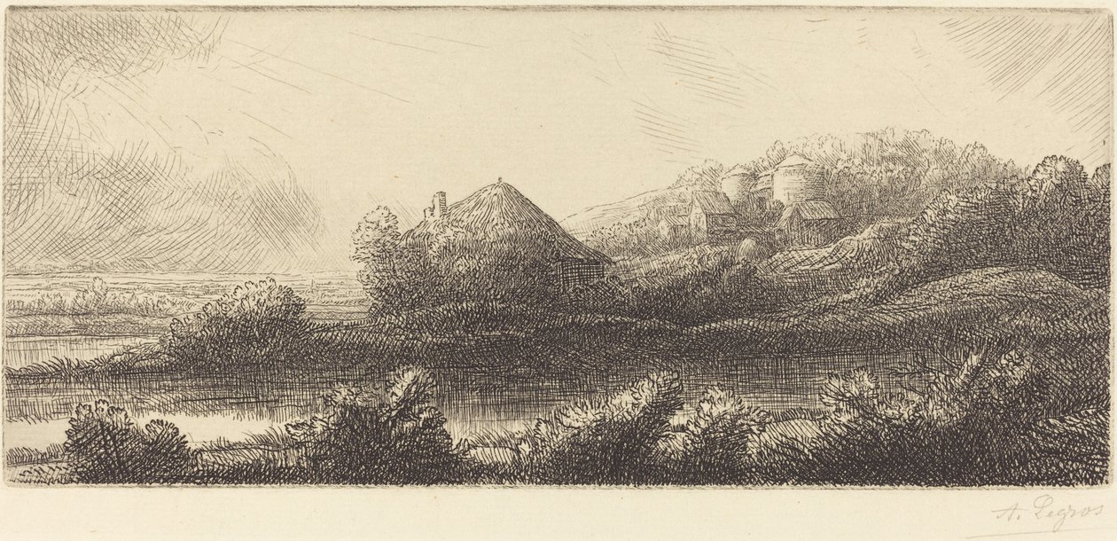 Hut in het moeras door Alphonse Legros