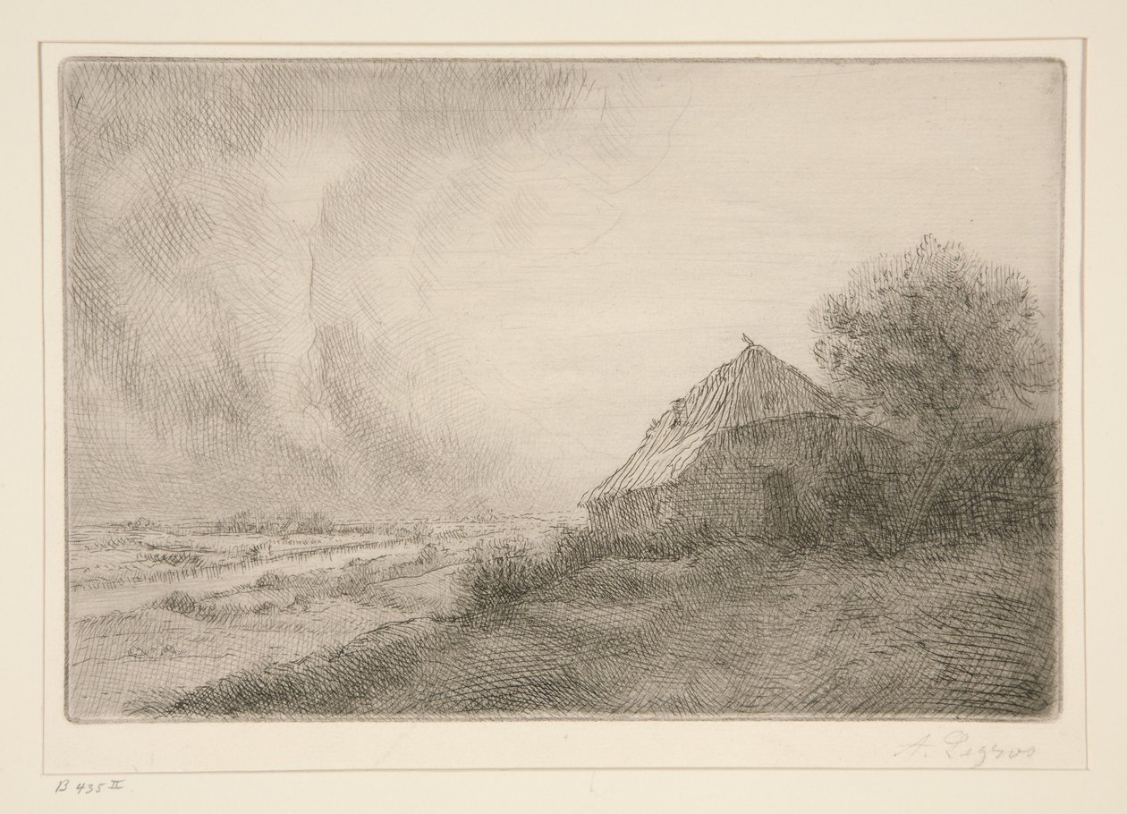 Het huisje op de heuvel door Alphonse Legros
