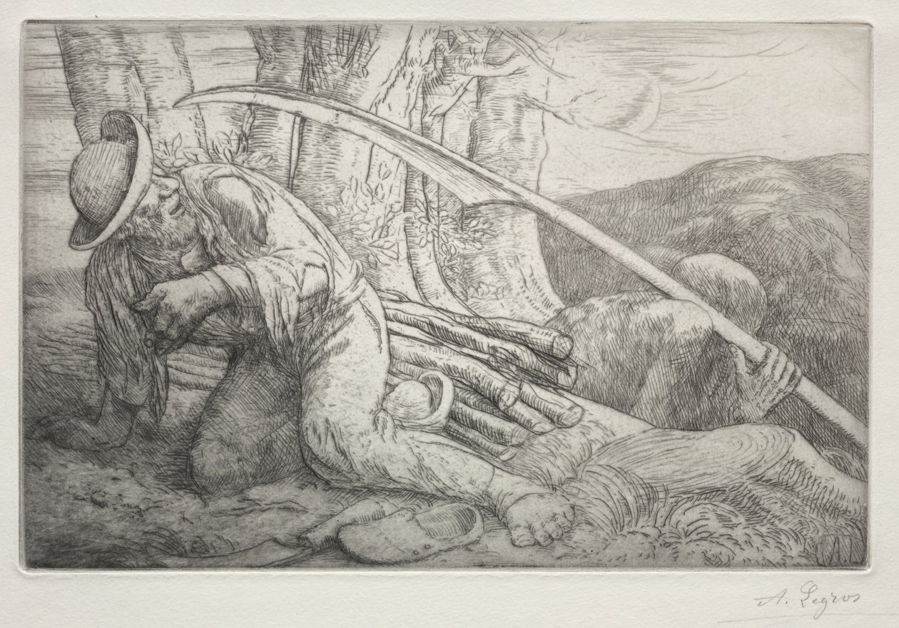 De Dood en de Houthakker (5e Plaat) door Alphonse Legros