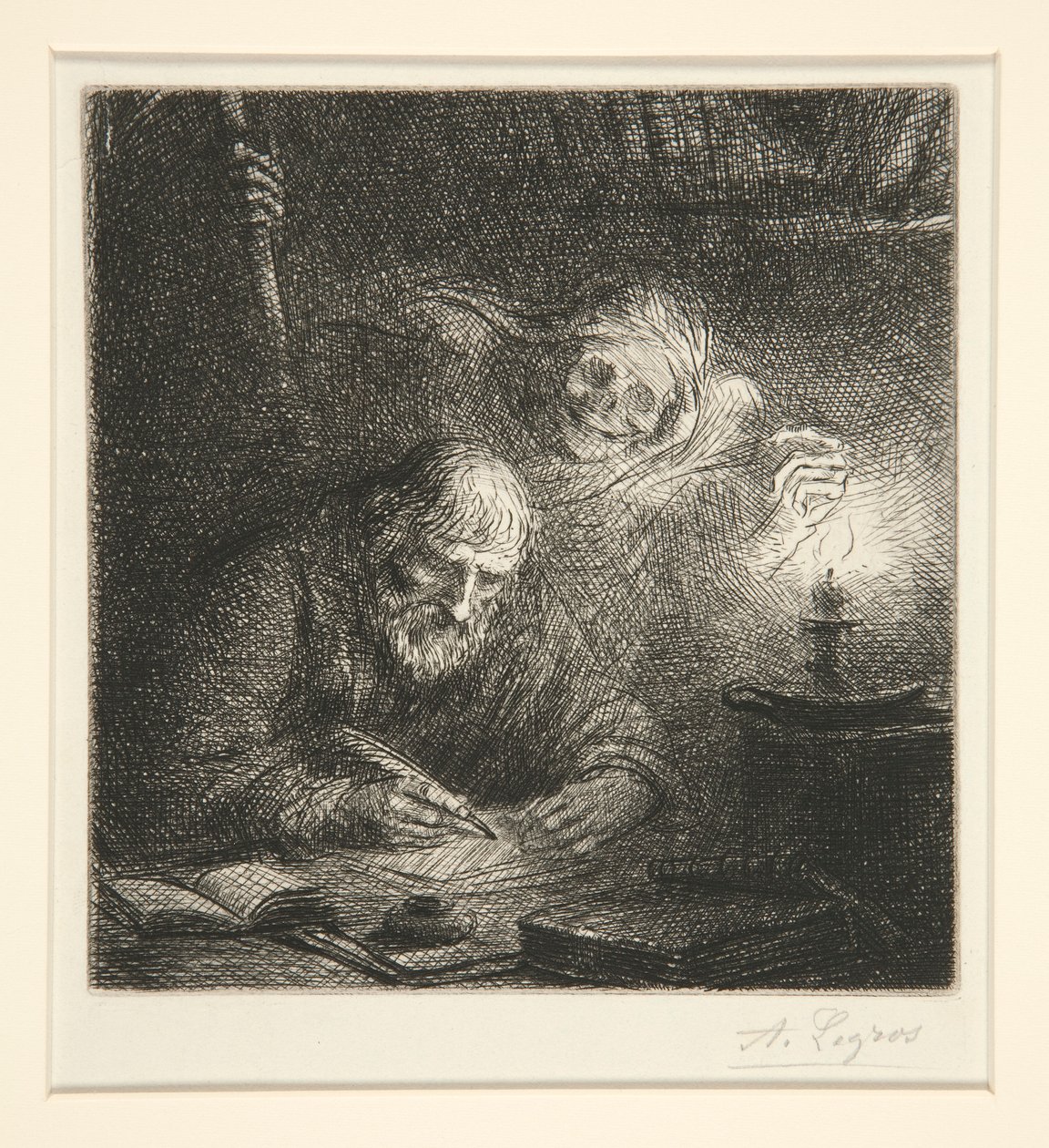 De dood en de filosoof door Alphonse Legros