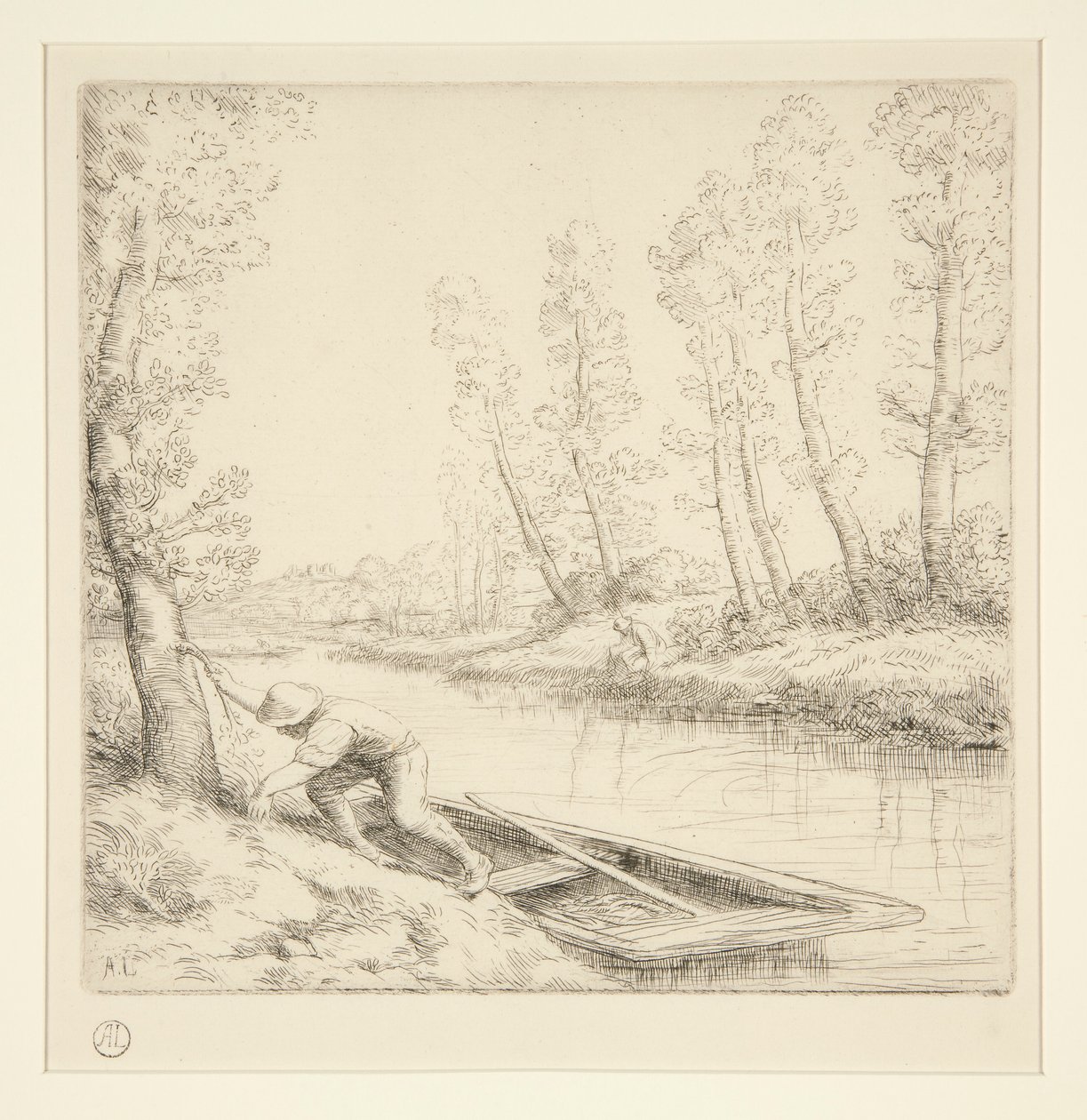 La matin sur la riviere door Alphonse Legros