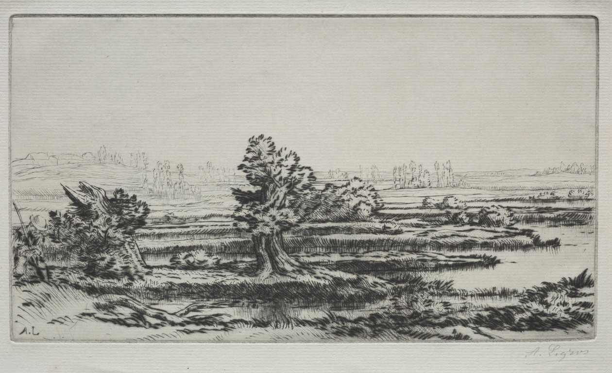 Landschap door Alphonse Legros