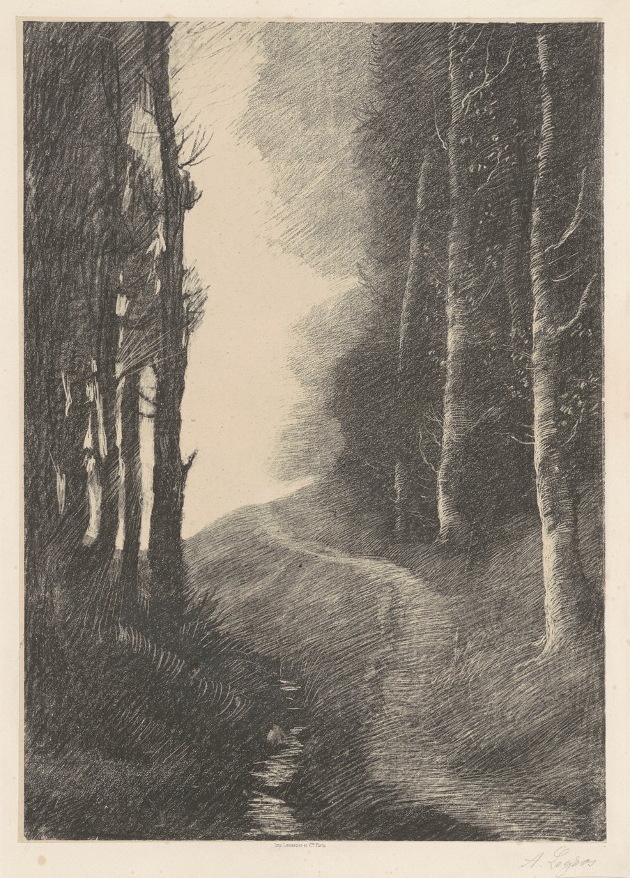 Landschap met berkenbomen (Le Paysage aux Bouleaux) door Alphonse Legros