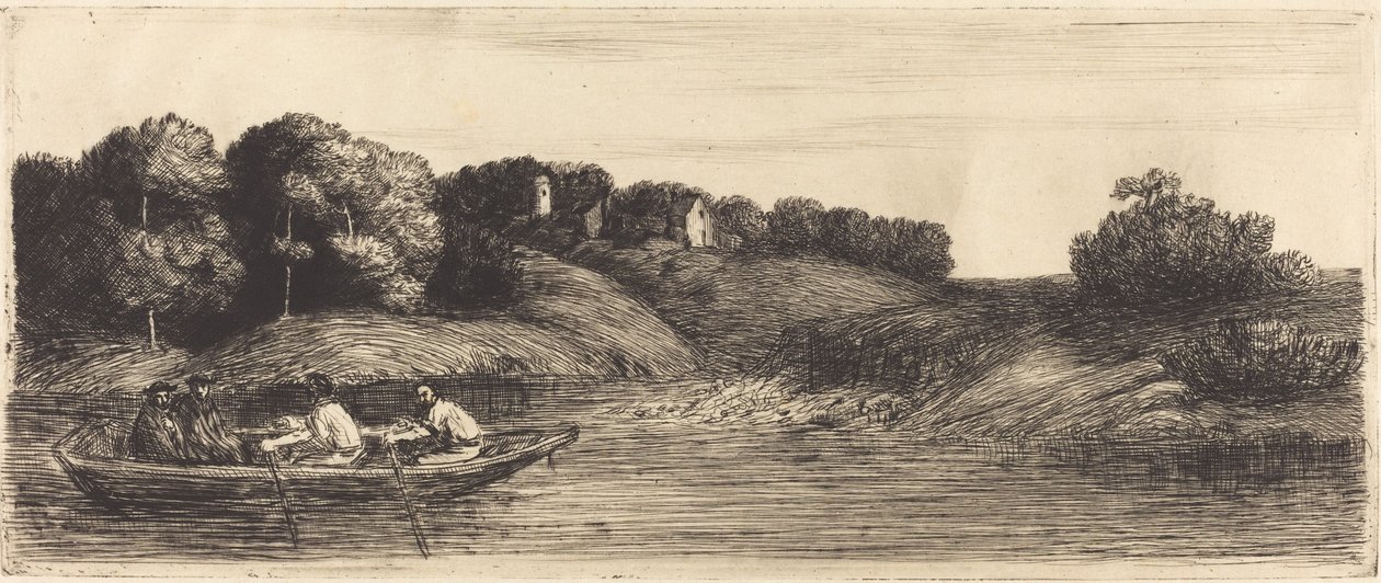 Landschap met Boot door Alphonse Legros