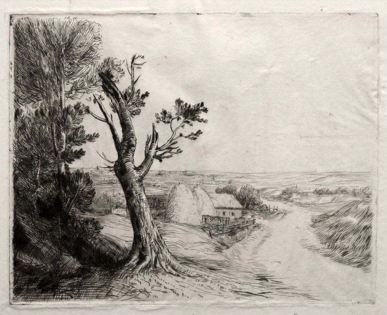 Landschap met Strobalen door Alphonse Legros