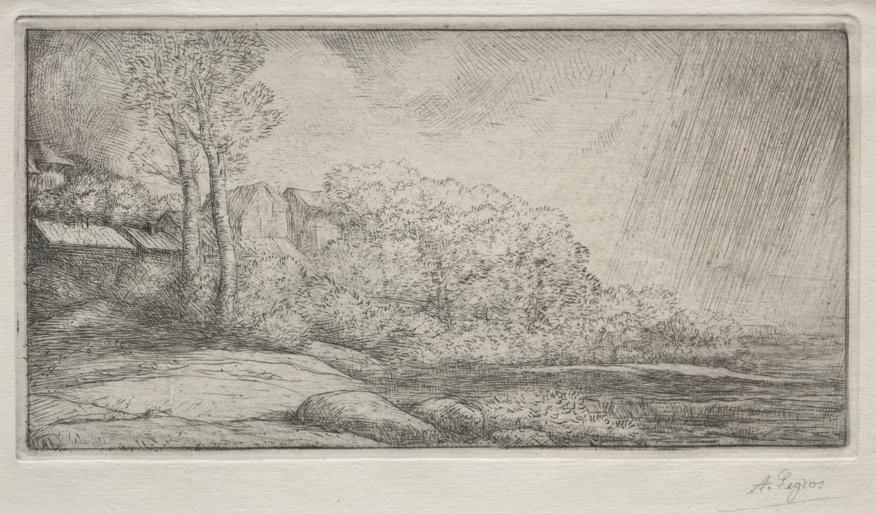 Landschap met Twee Bomen door Alphonse Legros