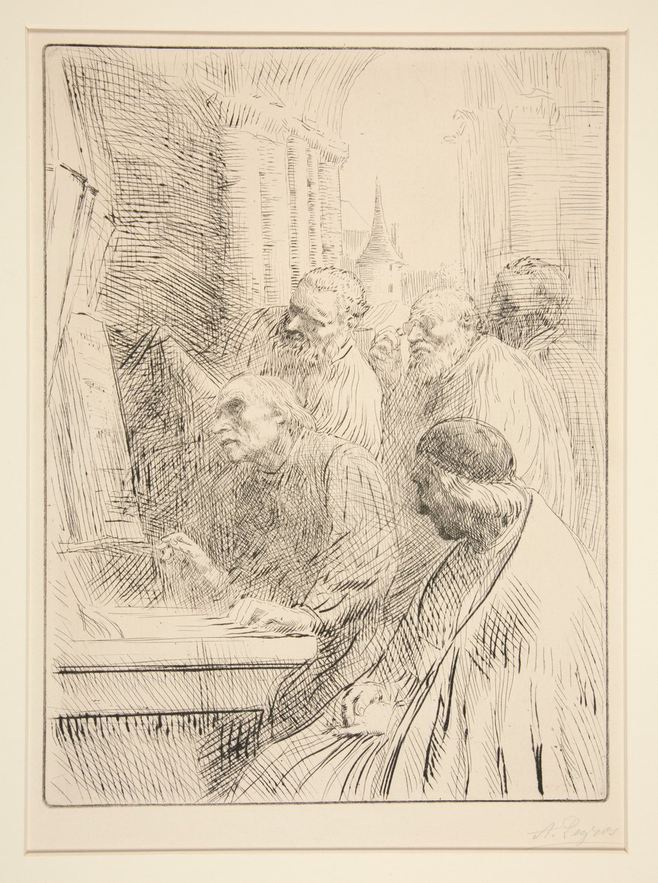 Monniken in de kerk door Alphonse Legros