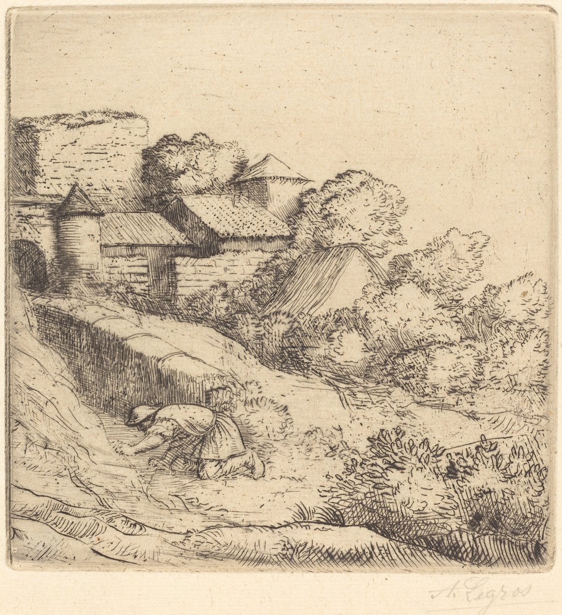 Kleine Grasbrander door Alphonse Legros